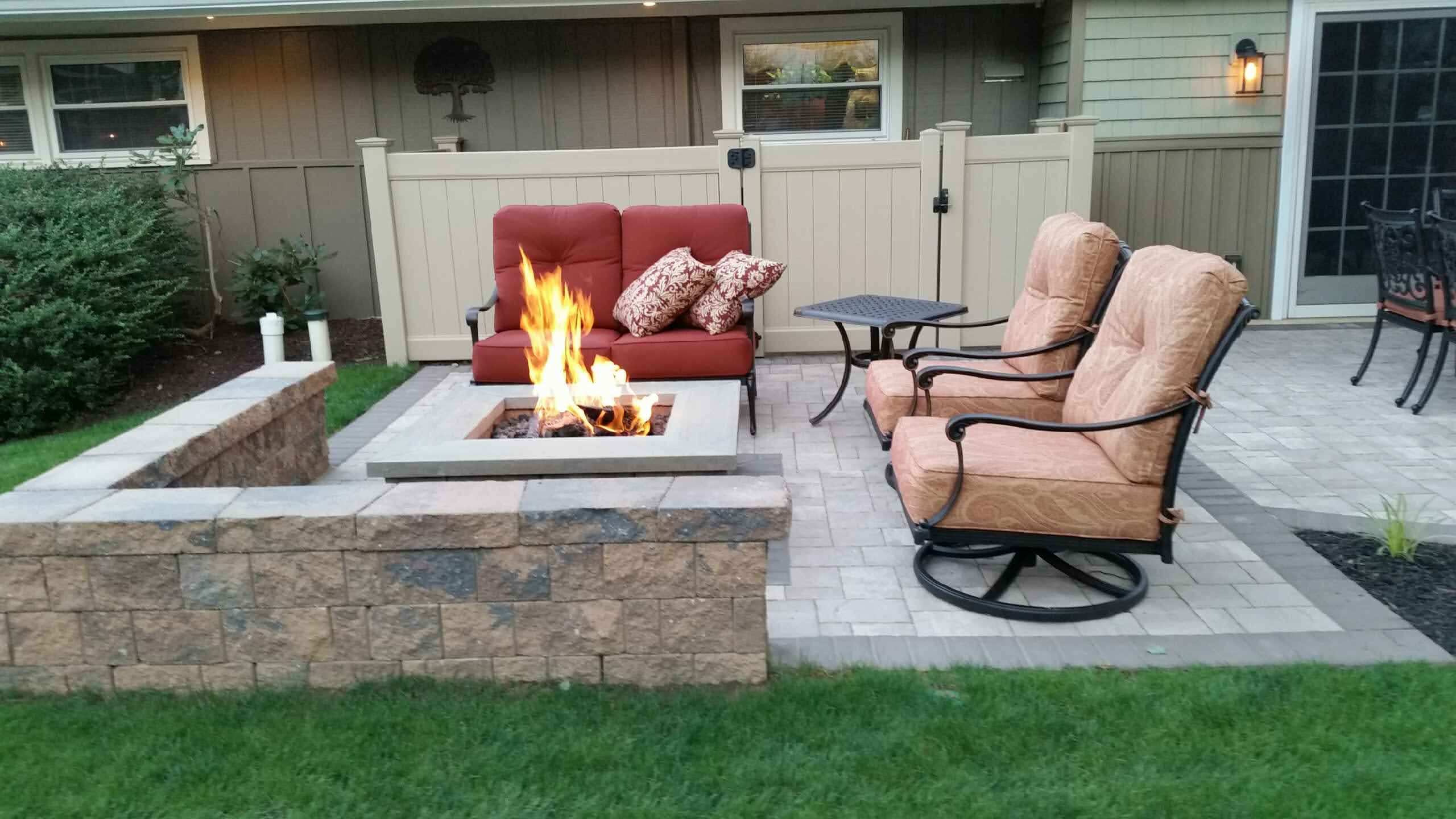 patio with fire pit from CKC landscaping