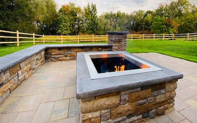 fireplace on patio from CKC landscaping