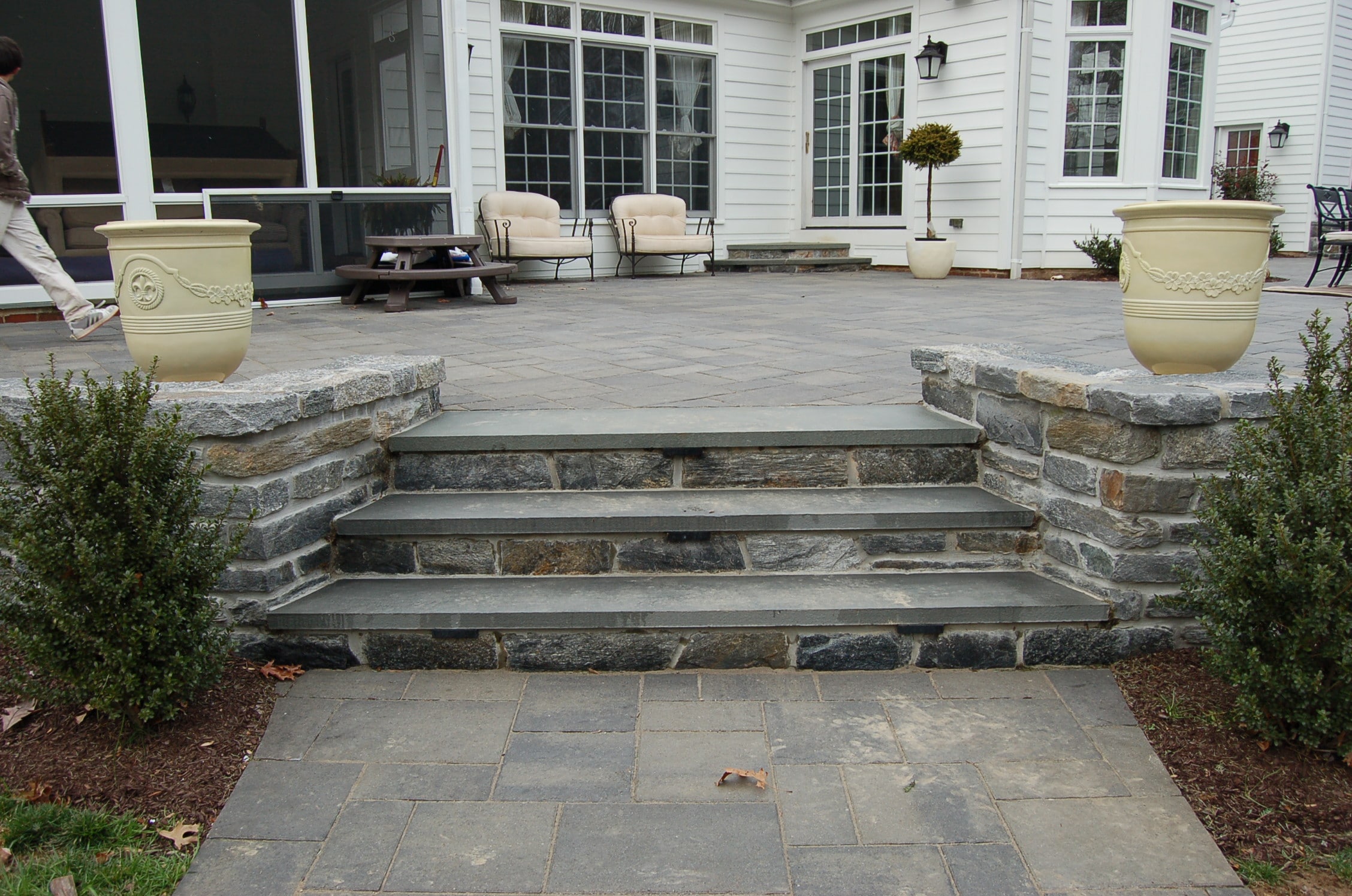 paver staircase for a patio from CKC landscaping