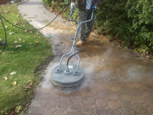 Heated powerwasher for CKC Landscaping Paver Restoration and enhancement process