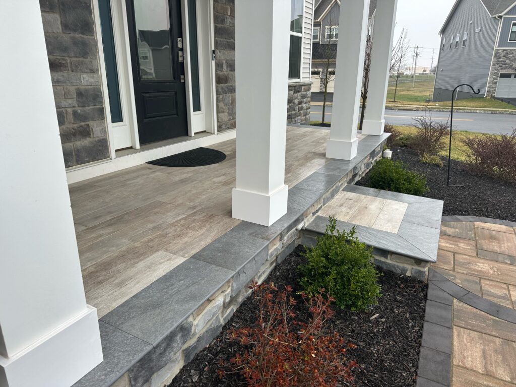 Belgard Porcelain Pavers with paver walkway in Chester Springs, PA