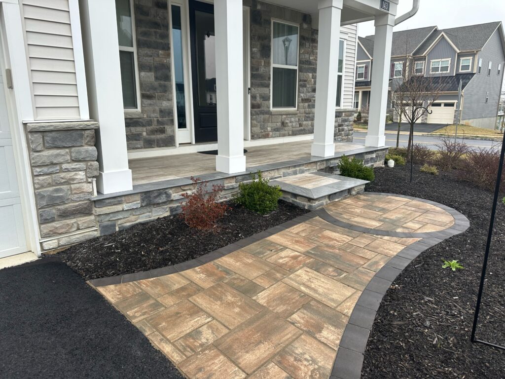 Belgard Porcelain Pavers with paver walkway in Chester Springs, PA