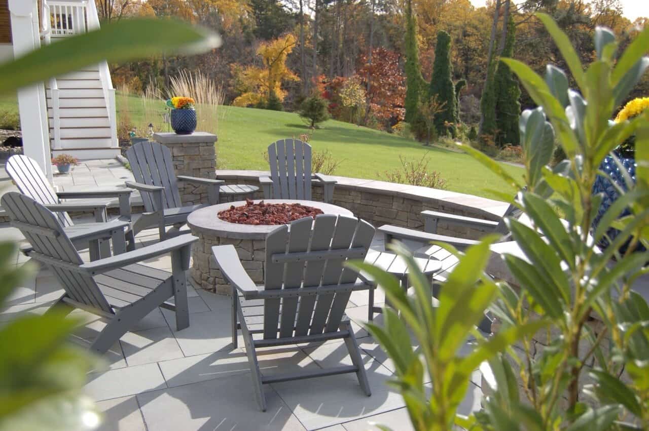 Fire Pit Installation Phoenixville PA Outdoor fire pit integrated into patio in Phoenixville PA