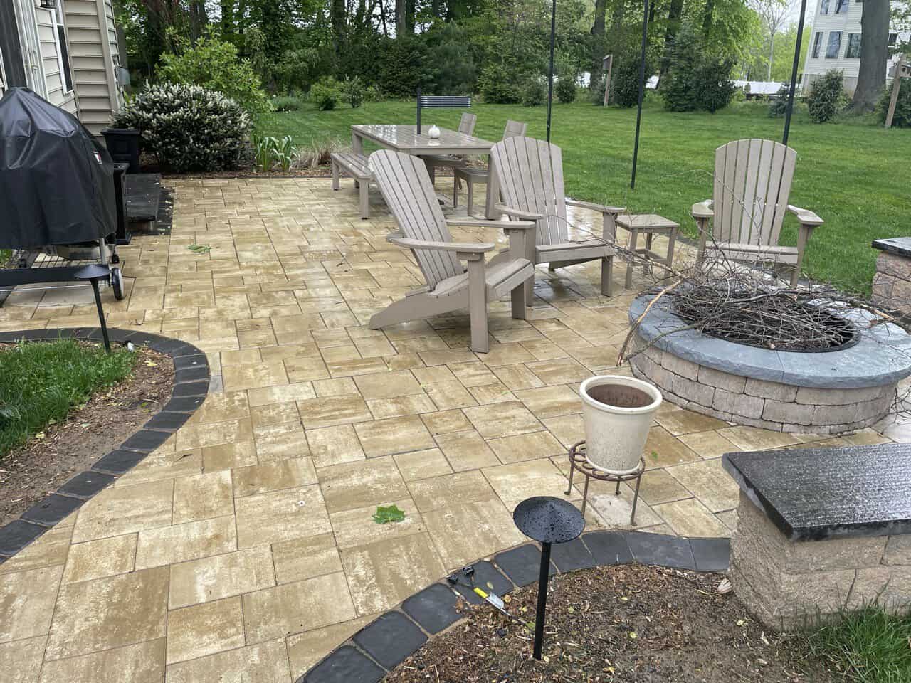 CKC-Landscaping-Paver-Patio-Firepit CKC Landscaping completed paver patio project with firepit.