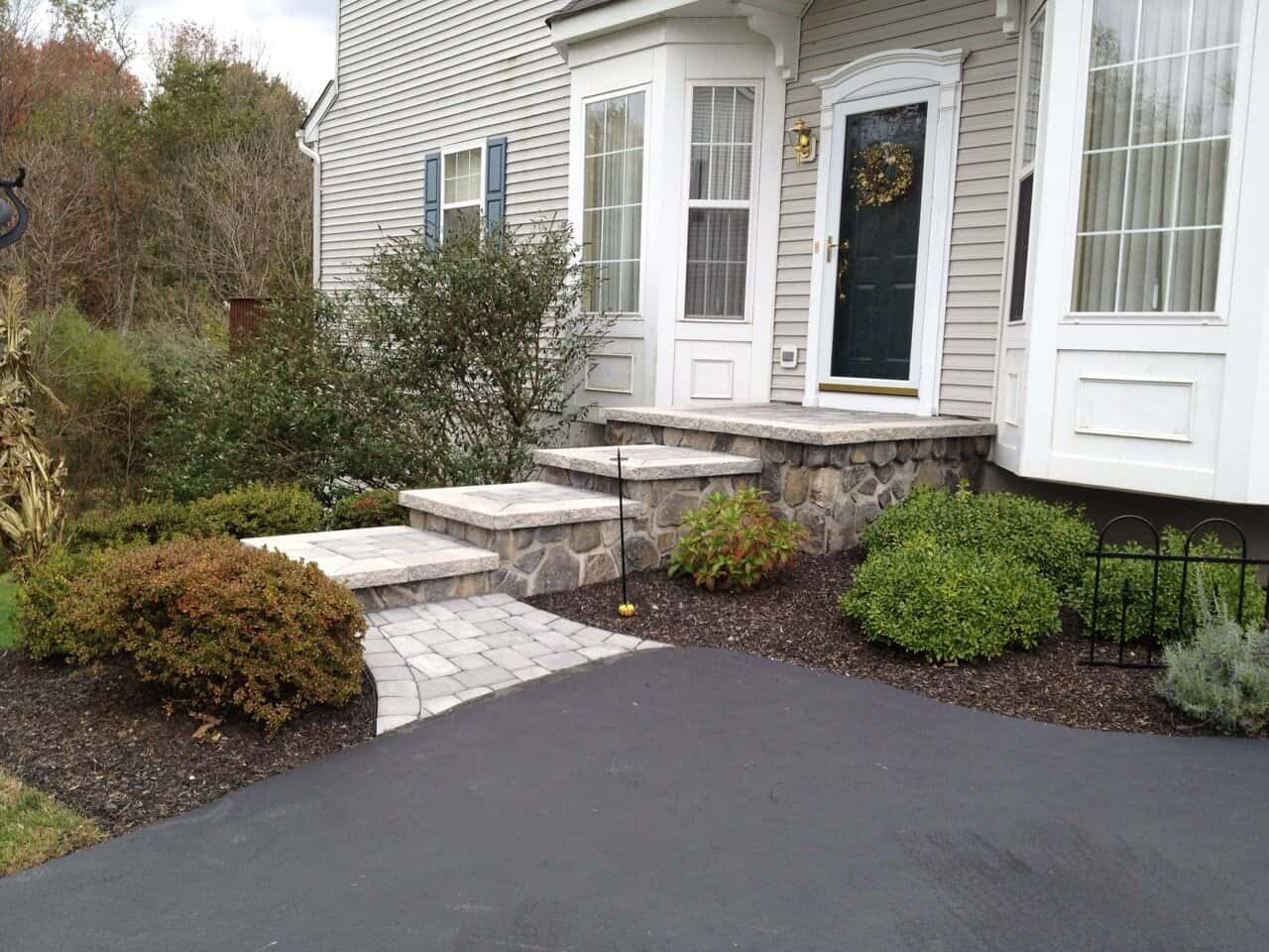 Stone Steps and Entryway Phoenixville PA Stone steps and stoop installation in Phoenixville PA