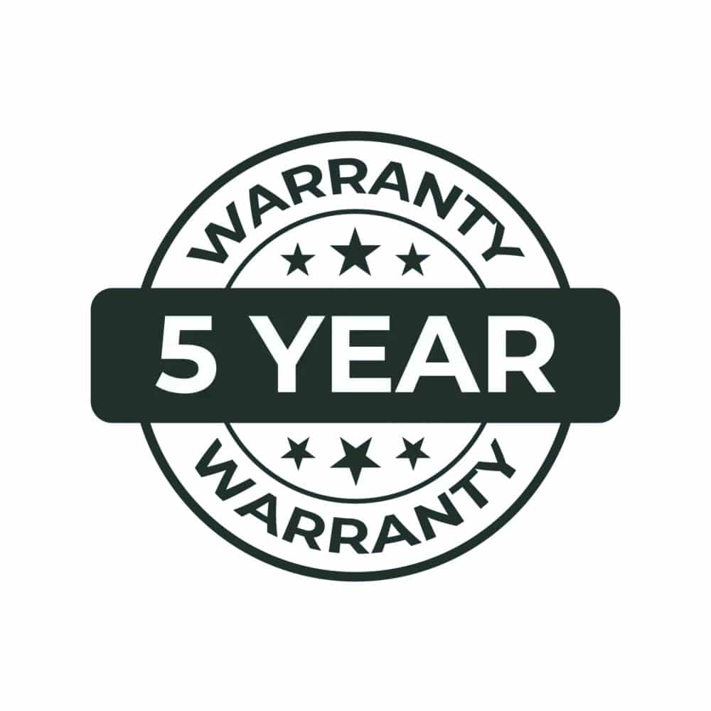 5-year hardscape workmanship warranty seal for CKC Landscaping West Chester PA.